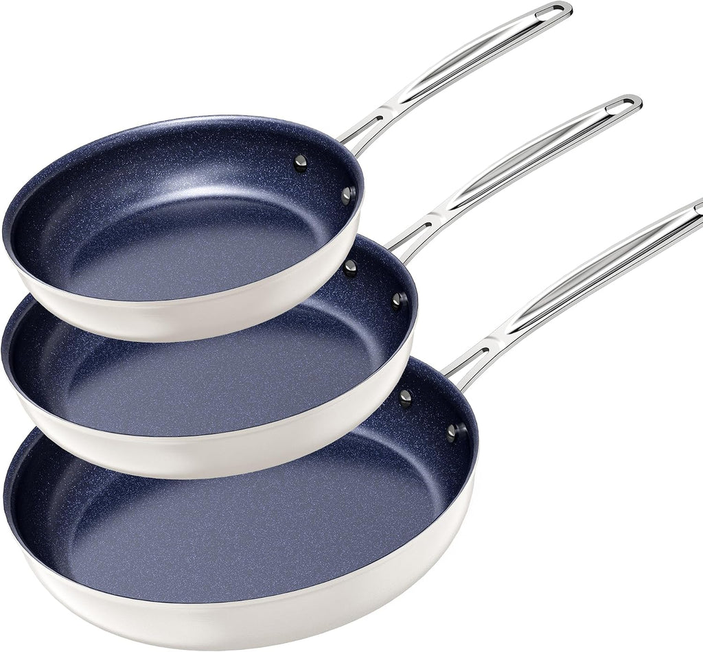 Nuwave 3-Piece Fry Pan Set, 8”, 10”, 12” Forged Lightweight