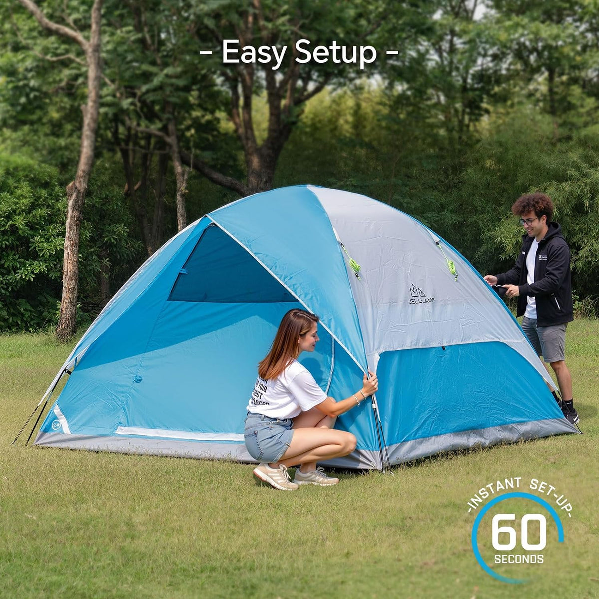 JELUCAMP 1/2/4/6 Person Dome Tents for Camping Lightweight Backpacking Tent
