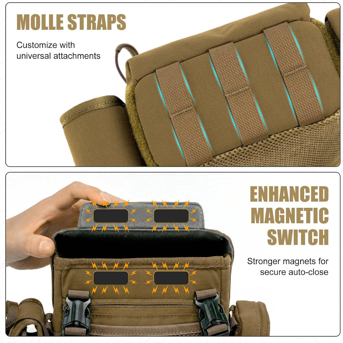 MOXULE Binocular Harness Chest Pack: Bino Case with Rangefinder Pocket XL