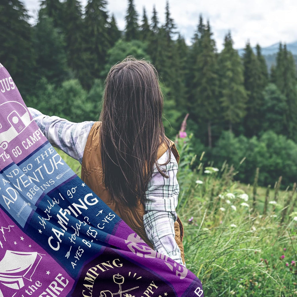 Camping Blanket, Camping Gifts Essentials Throw 60x50in