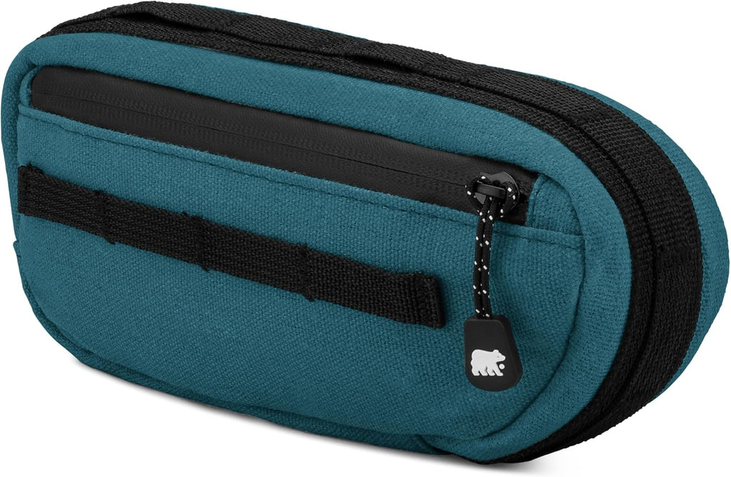 Oso Supply Co Waxed Canvas Frame Bag – Waterproof Zippers, Dual Storage Compartments, Adjustable Straps – Fits All Frame Sizes, Perfect for Cycling, Commuting, and Adventure Rides (Navy Blue)