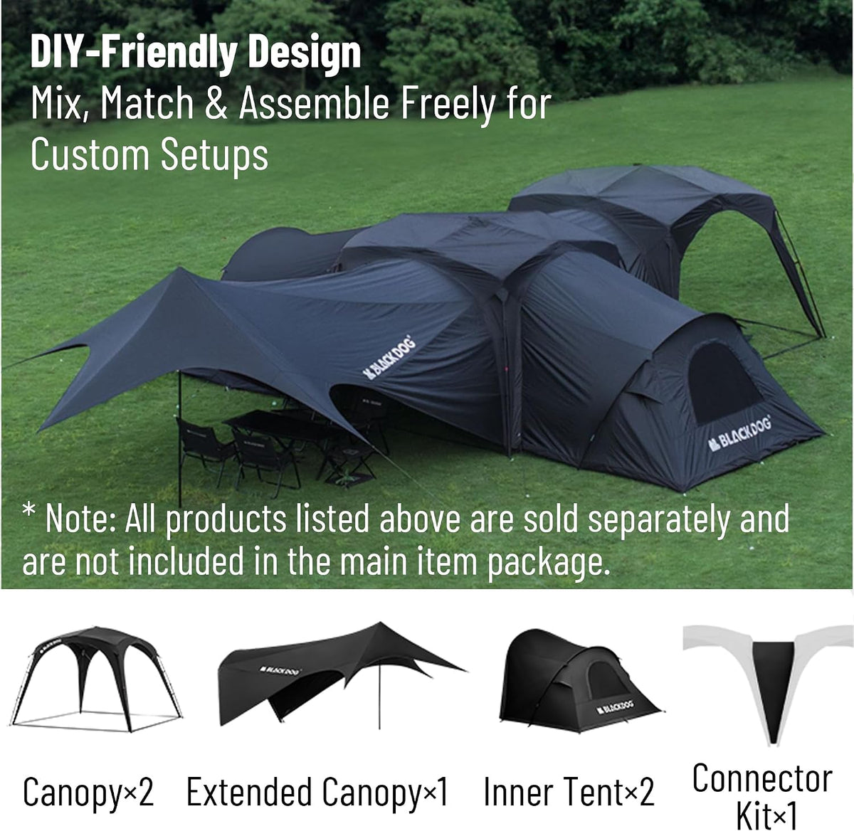 Blackdog 4-6 Person Camping Canopy Tent, Easy Set up Instant Pop up Tents