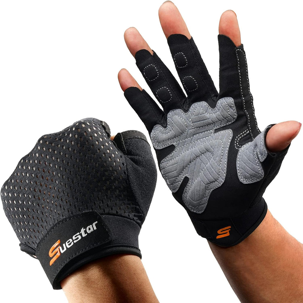 SueStar Workout Gloves - Men Women 2022, Weight Lifting Gym Gloves with Full Palm Protection, Excellent Grip, Ultra Breathable for Fitness, Training, Hanging
