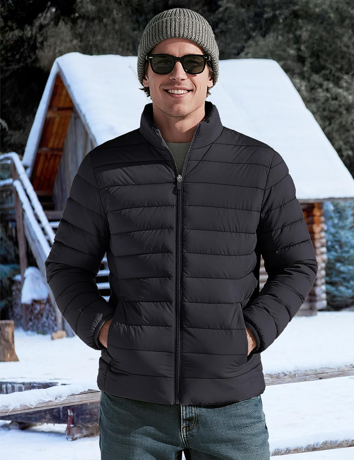 TACVASEN Men's Lightweight Puffer Jacket Quilted Insulated Winter Coat