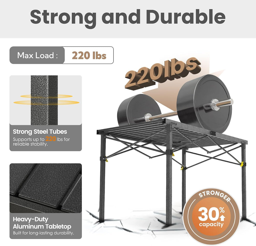 Join Nature 46.4" Large Camping Table for 2-6 People, Heavy Duty Foldable