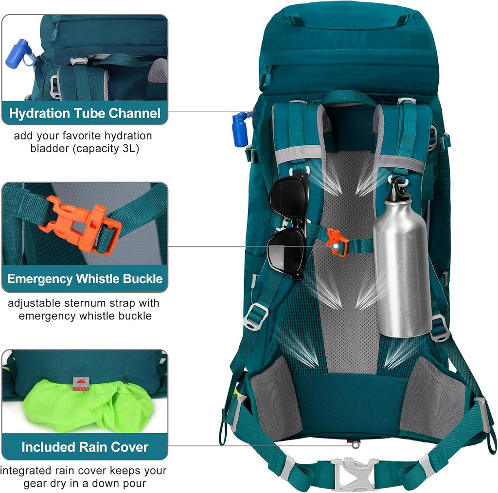 N NEVO RHINO Internal Frame Hiking Backpack 50/60/65/70/80L with Rain Cover