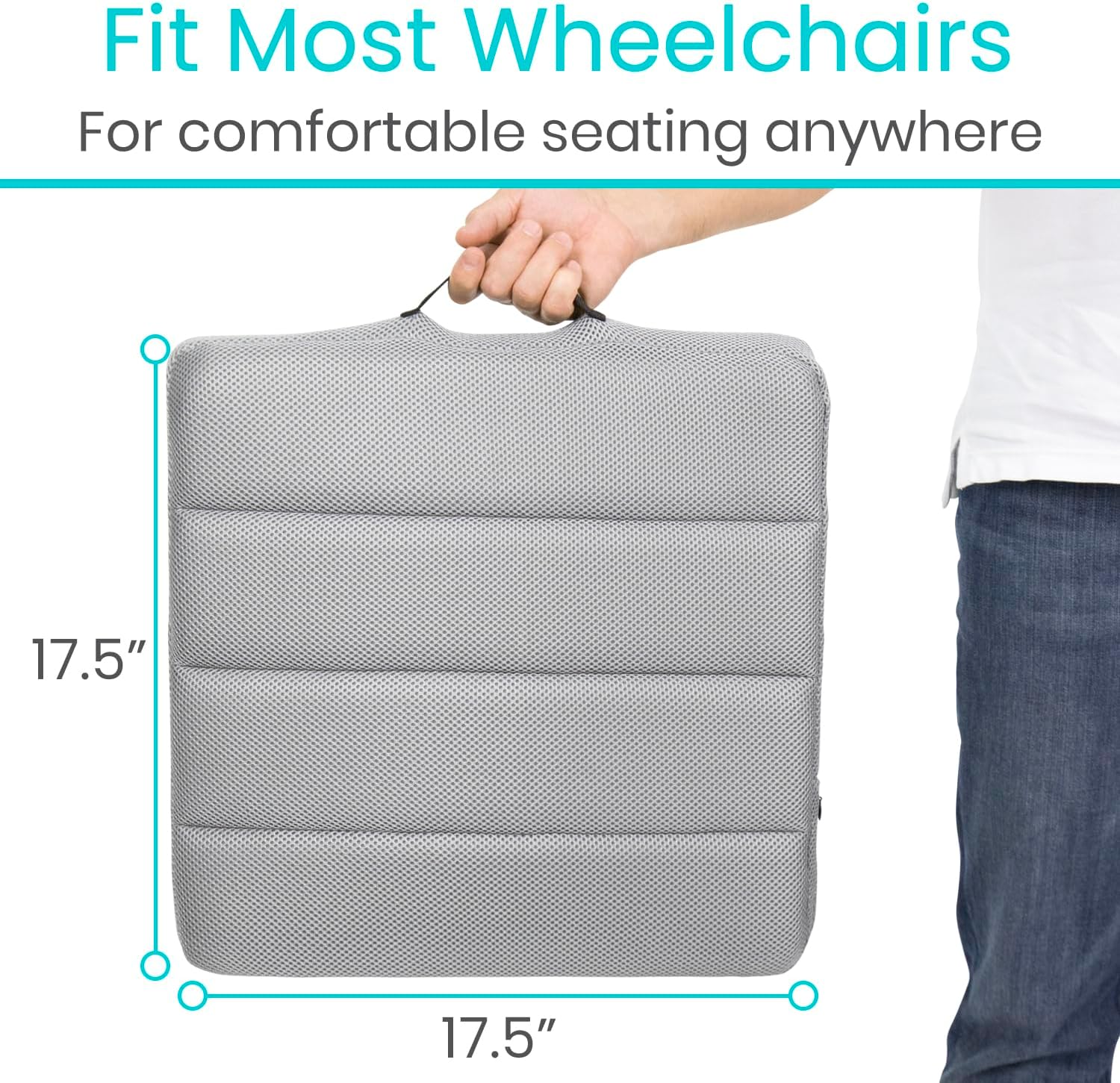 Vive Inflatable Wheelchair Air Seat Cushion - Adjustable Air Pressure