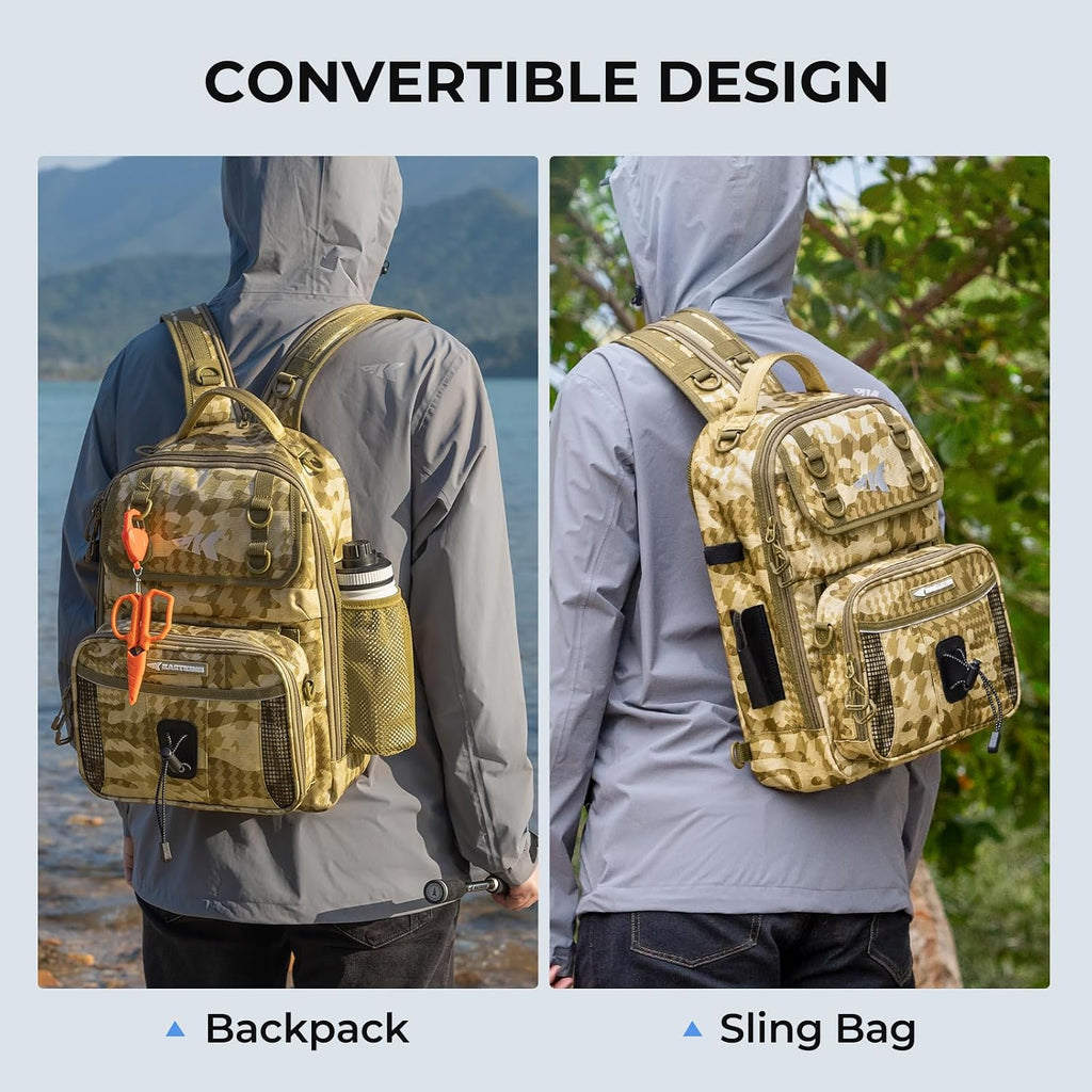 KastKing BaitSpace Fishing Sling Bag, Fishing Backpack with Rod Holder