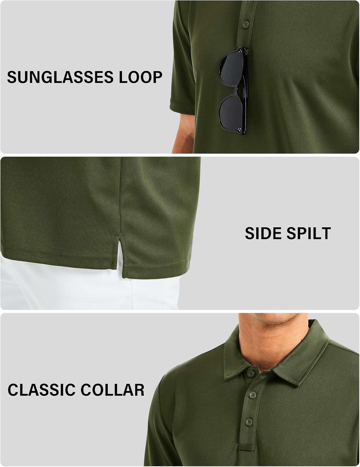 MAGCOMSEN Men's Polo Shirts Short Sleeve Golf Quick Dry Collared Moisture Wicking Athletic Performance Polos