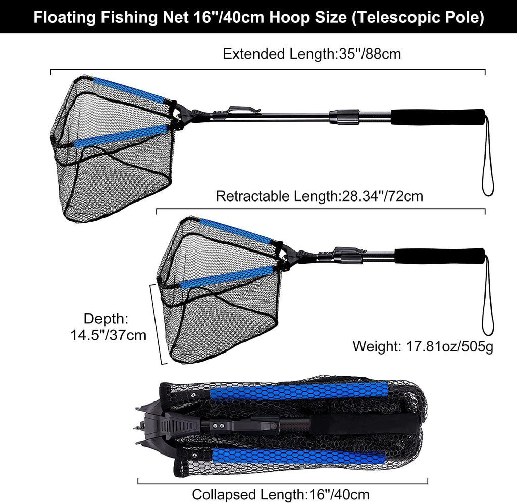 PLUSINNO Fishing Net Fish Floating Landing Net with Handle