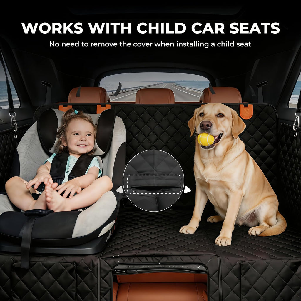 Hard Bottom Dog Car Seat Cover for Back Seat,900D Heavy Duty 500lbs Support