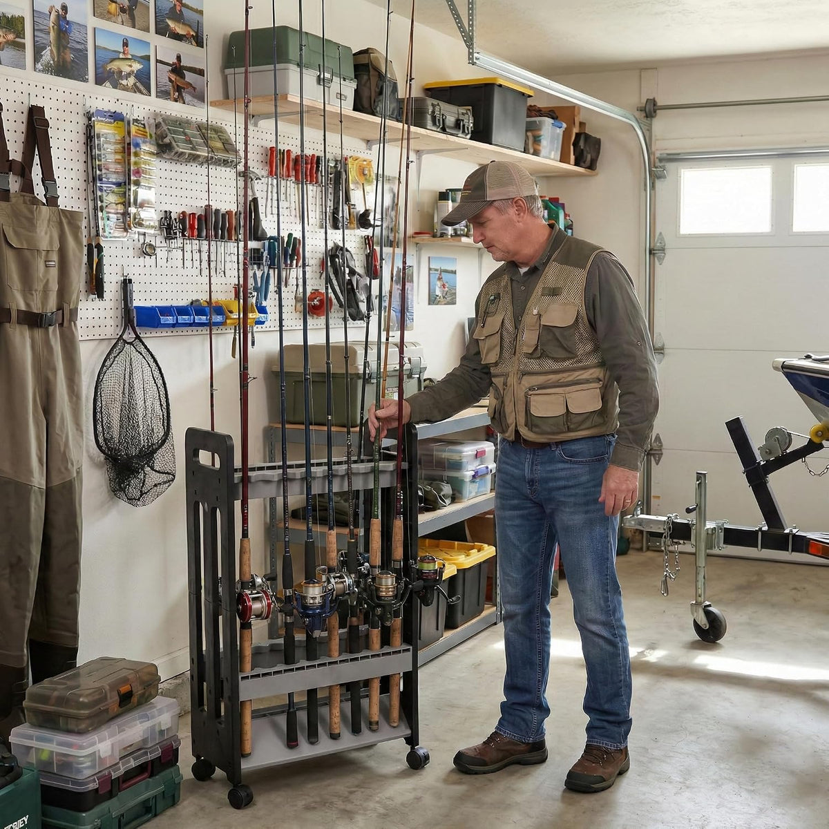Fishing Rod Holder,Fishing Pole Holders for Garage,Fishing Gifts for Men