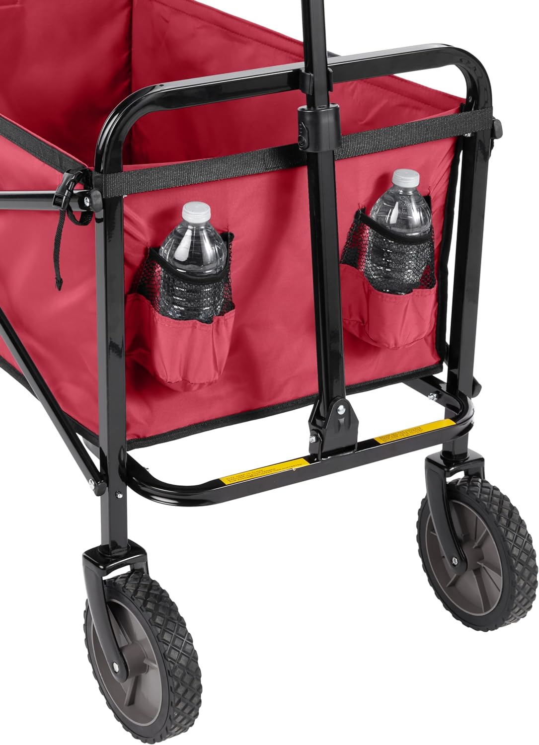 Amazon Basics Collapsible Heavy Duty Utility Wagon for Outdoor Sports, Camping, Garden, and Pets, Portable with Handle, 265 pounds Weight Capacity, 27.6 x 40.9 x 20 inches, Red