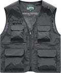 Men's Utility Fishing Cargo Vest Outdoor Lightweight Safari Travel Photo Vest Hiking Waistcoat With Multi Pockets