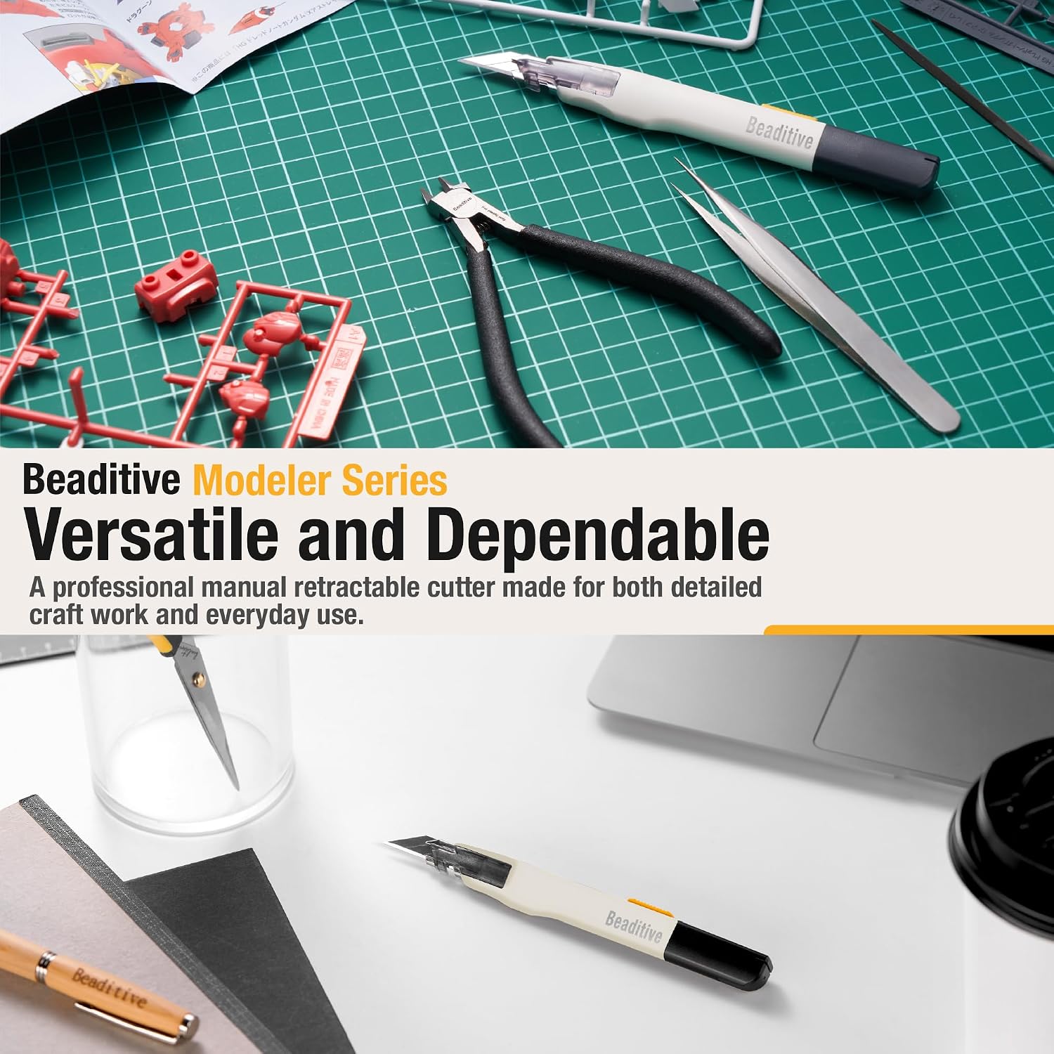 Beaditive High Precision Detail Craft Knife with 10 Blades - 30 Degree Blade Utility Knife - Art, Craft, Model Making