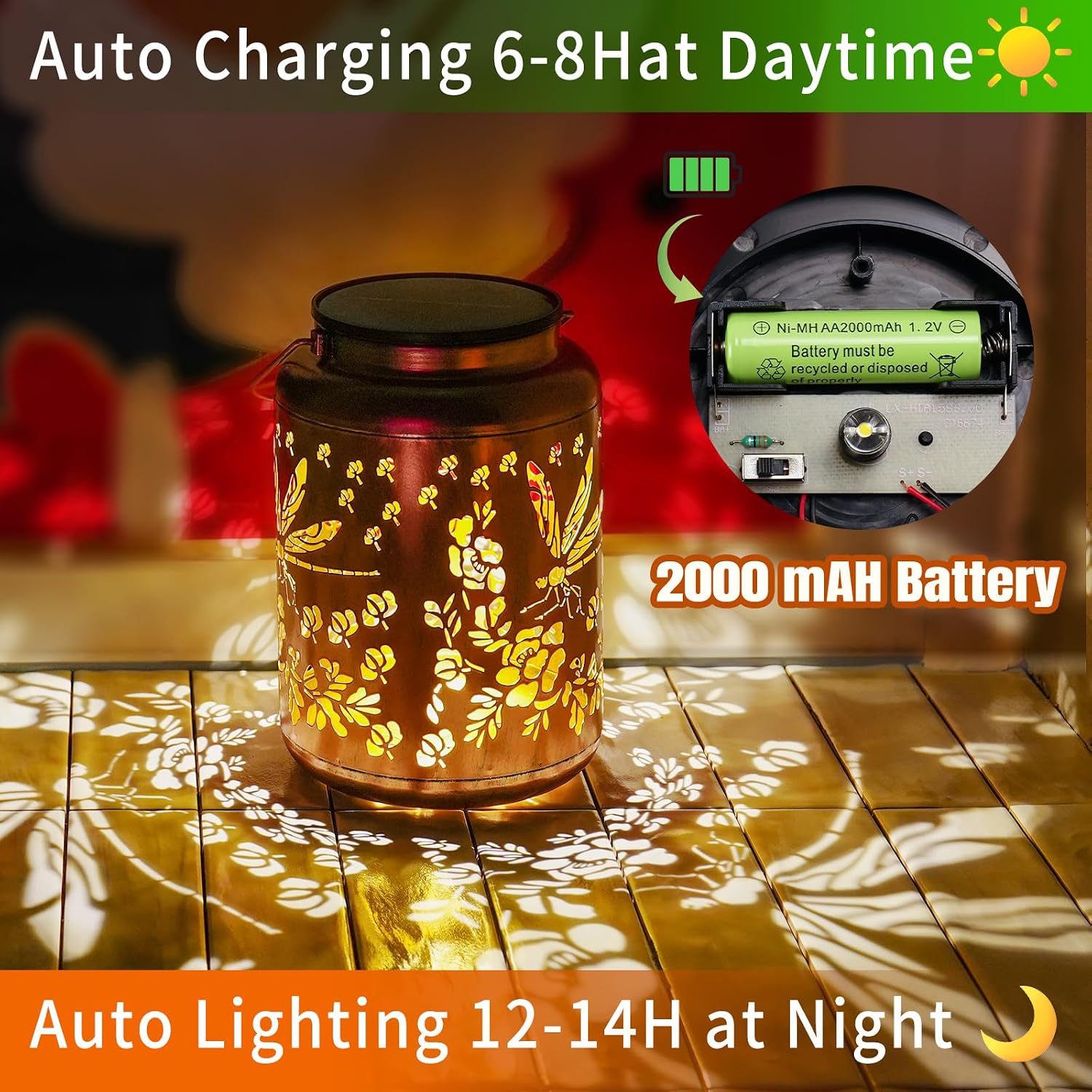 Dragonfly Solar Lanterns Outdoor Waterproof, Birthday Day Gifts for Women