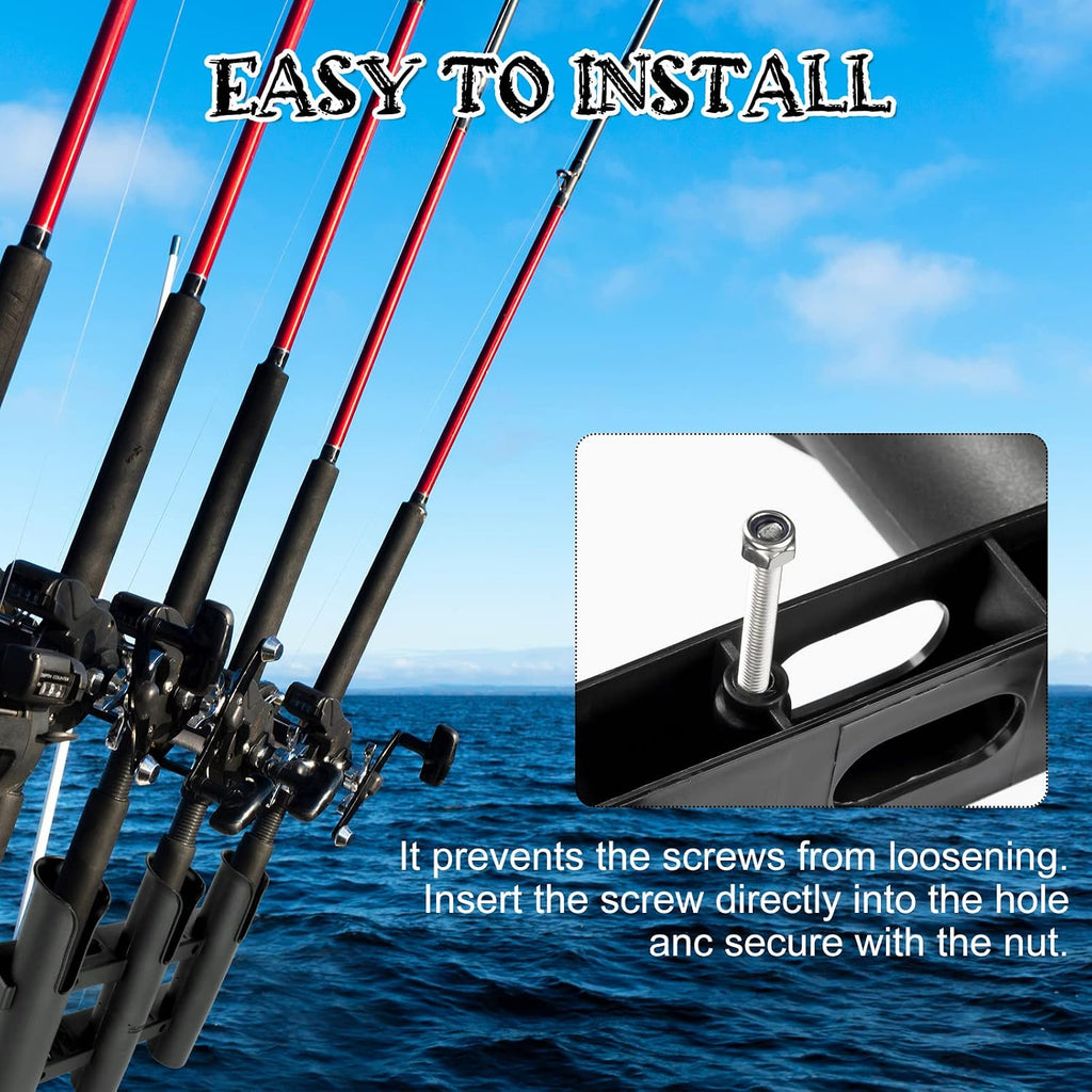Shappy Fishing Rod Holders Wall Mounted Rack for Boat Garage, Black
