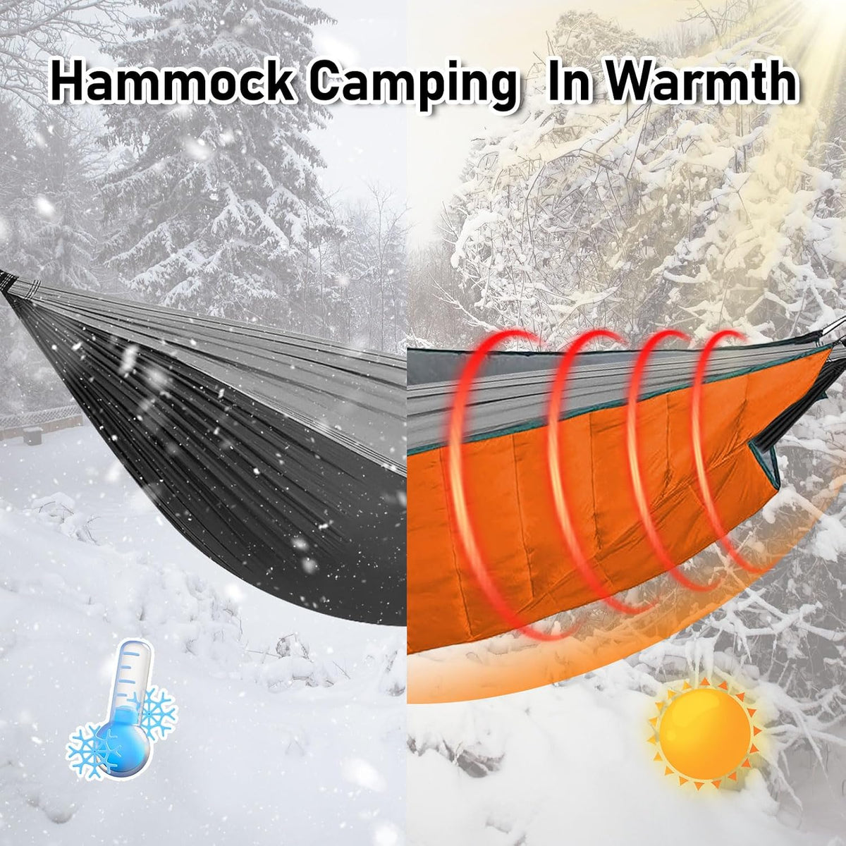 AYAMAYA Single & Double Hammock Underquilt, 4 Season Camping Hammock Quilt
