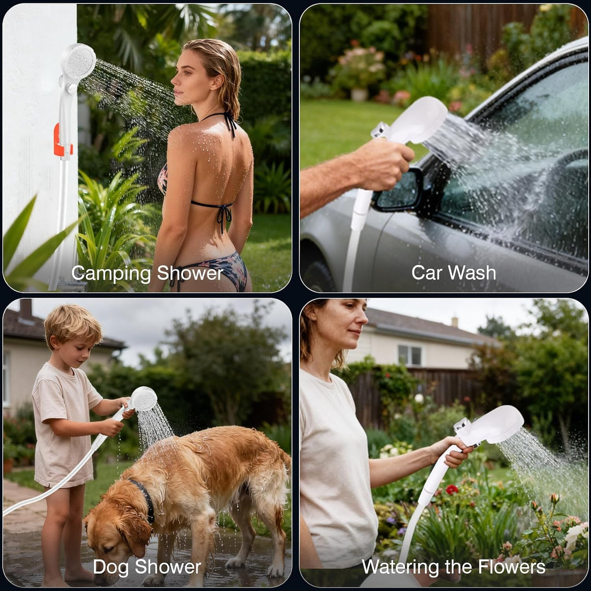 Portable Shower for Camping,7800mAh Rechargeable Camping Shower Pump