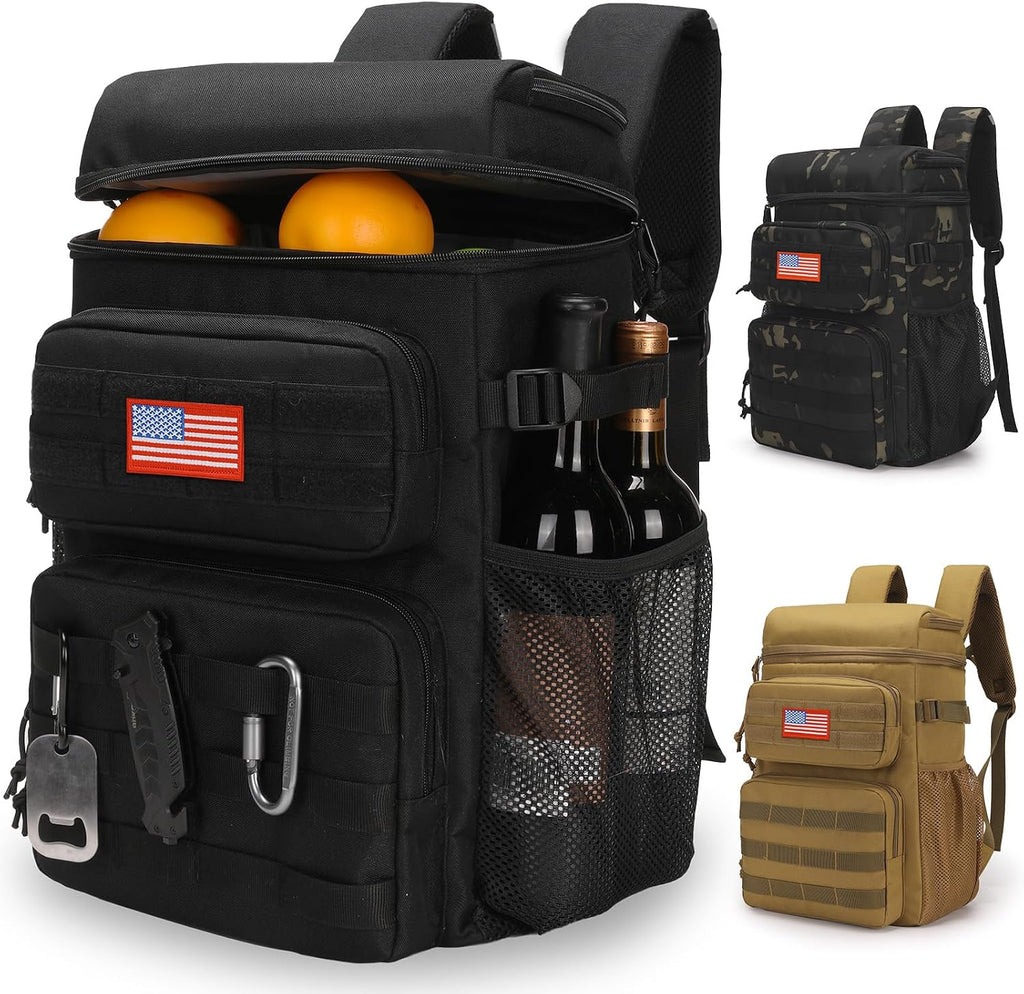 Tactical Backpack Cooler for Men,25L Insulated Lunch Ice Chest for Work