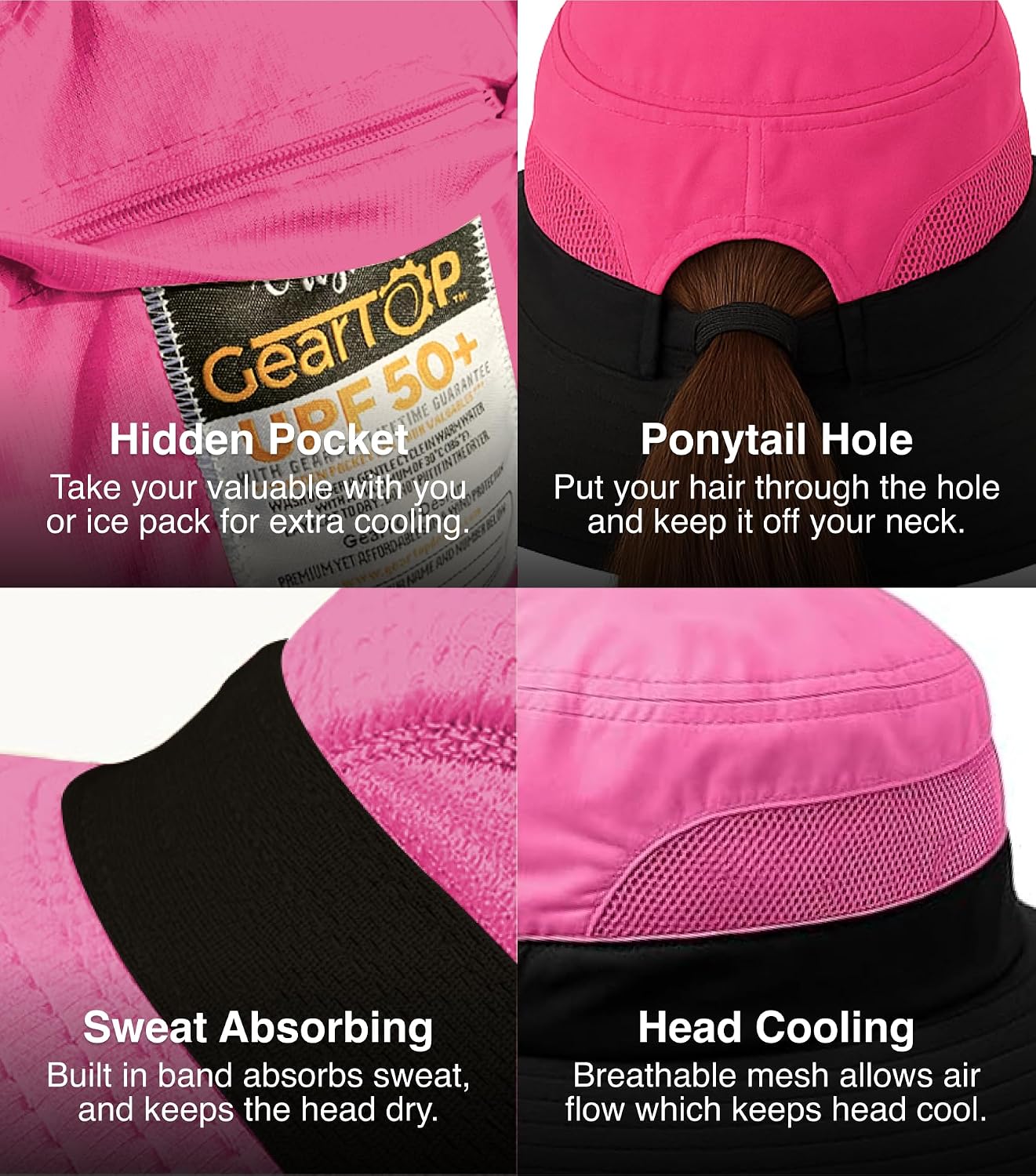 GearTOP Safari Hat for Men Sun Hats for Women UV Protection UPF 50+ Fishing, Gardening, Hiking Hat (22-23 1/2")