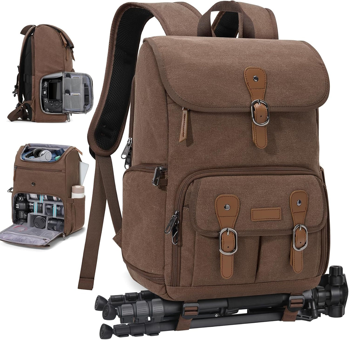 RAINSMORE Camera Backpack, DSLR SLR Mirrorless Camera Bag for Photographer