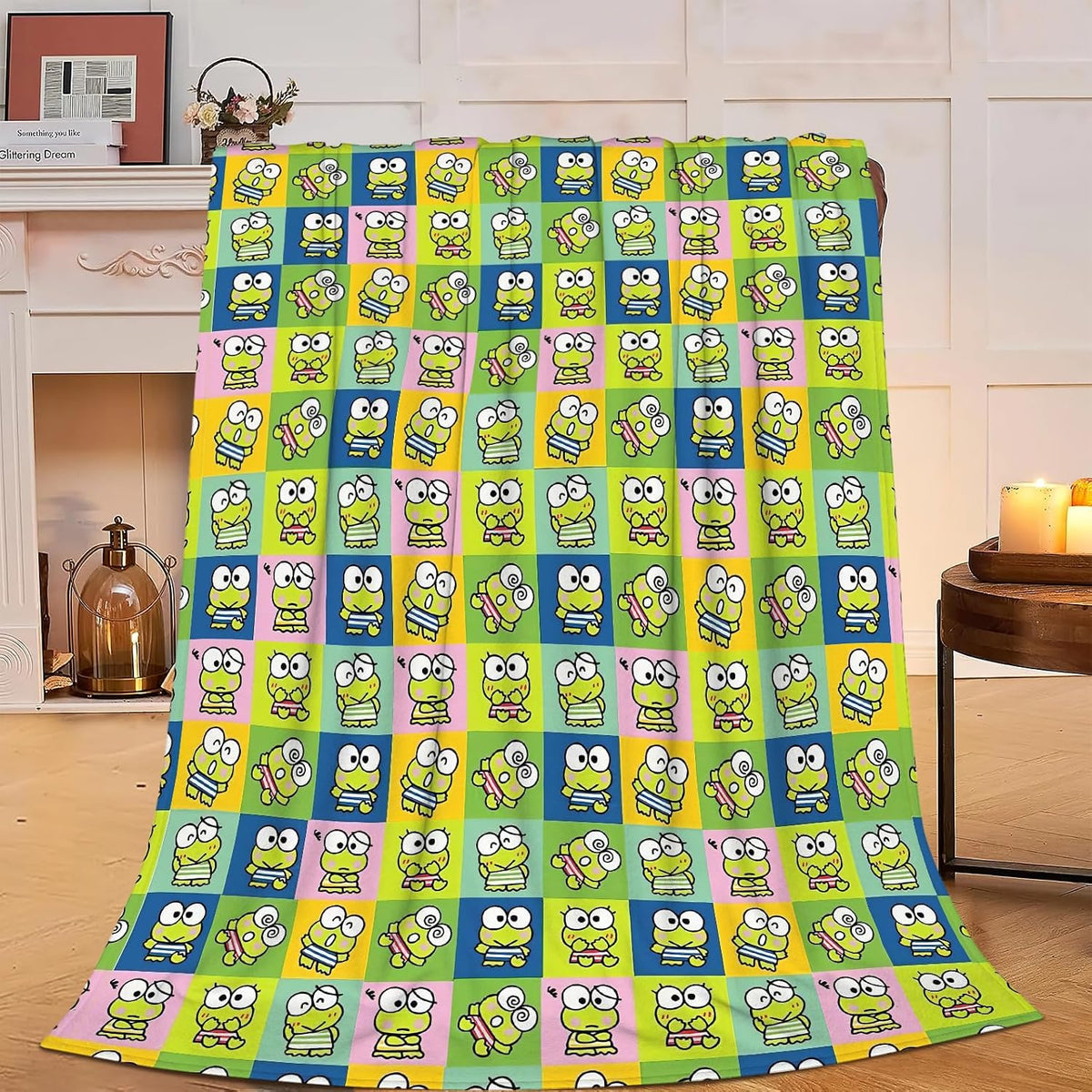 Camping Blanket Soft Warm Plush Throw Blanket Happy Camper RV Gifts for Camper Lover Cozy Lightweight Flannel Fleece Bedding Stuff Decor Blanket for Girls Kids Adults Women 40"x50"