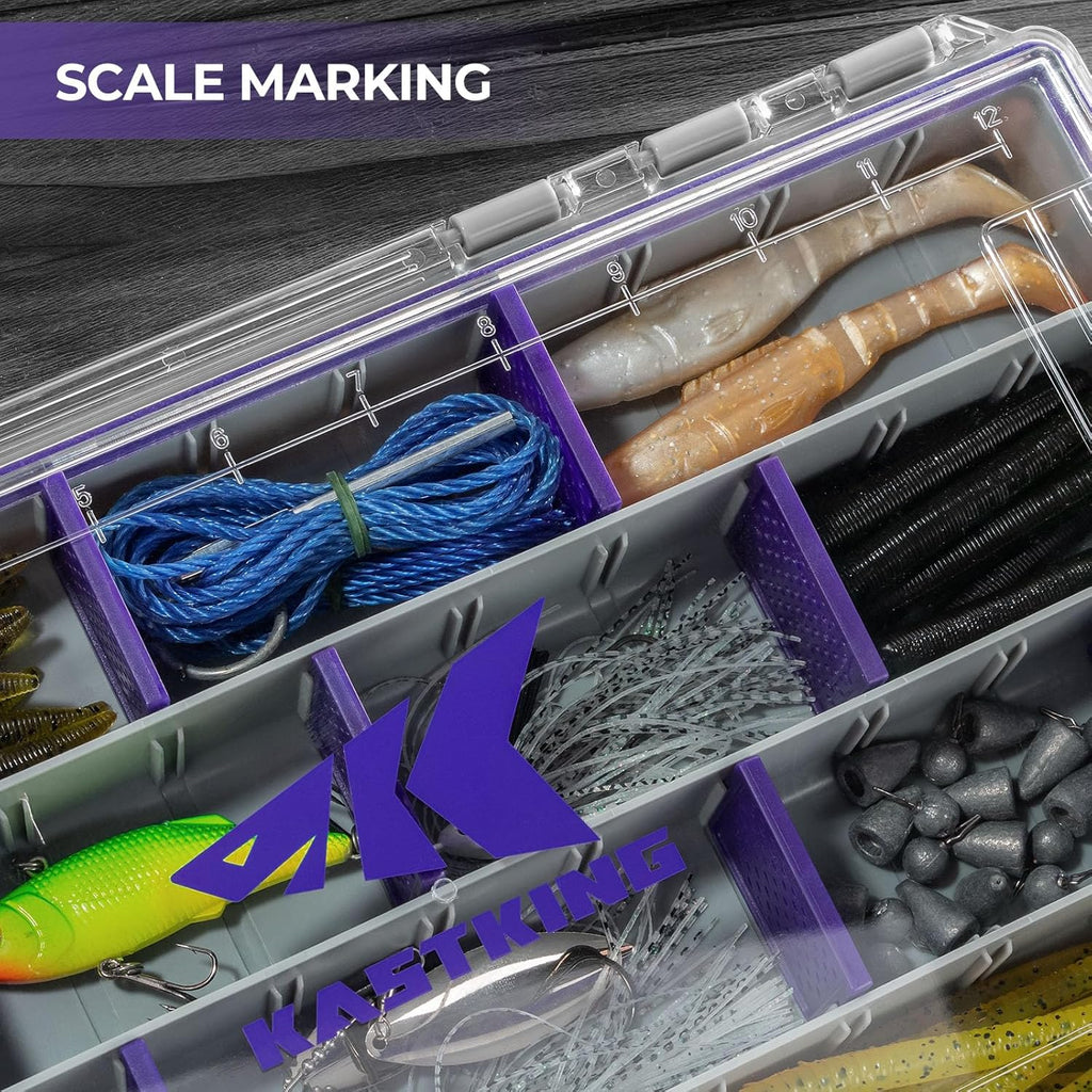 KastKing HyperSeal Waterproof Tackle Box, 3700 2 Packs, Purple