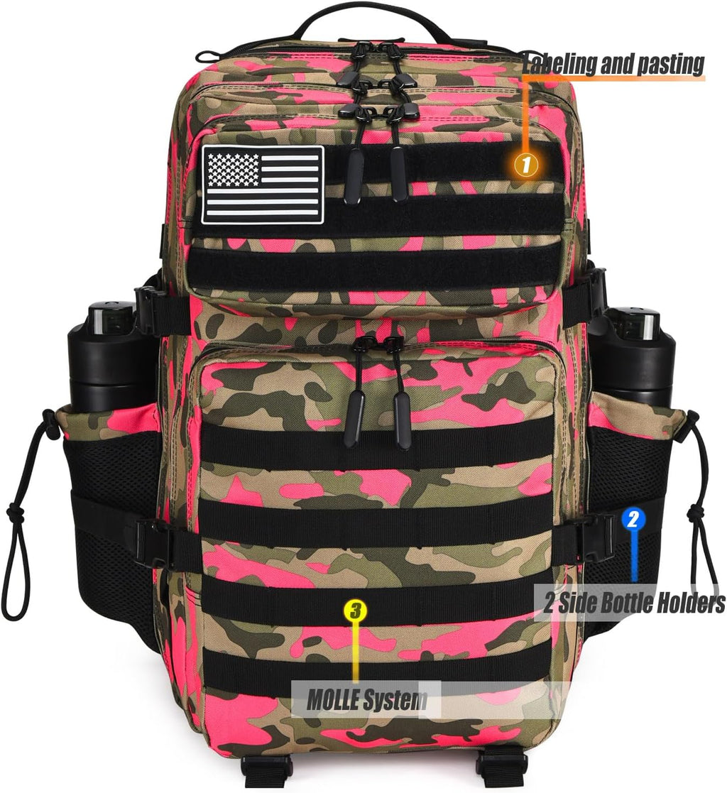45L Tactical Backpack for Men Women, Military Assault Pack with MOLLE, Large 3 Day Bug Out Bag for Hiking Camping