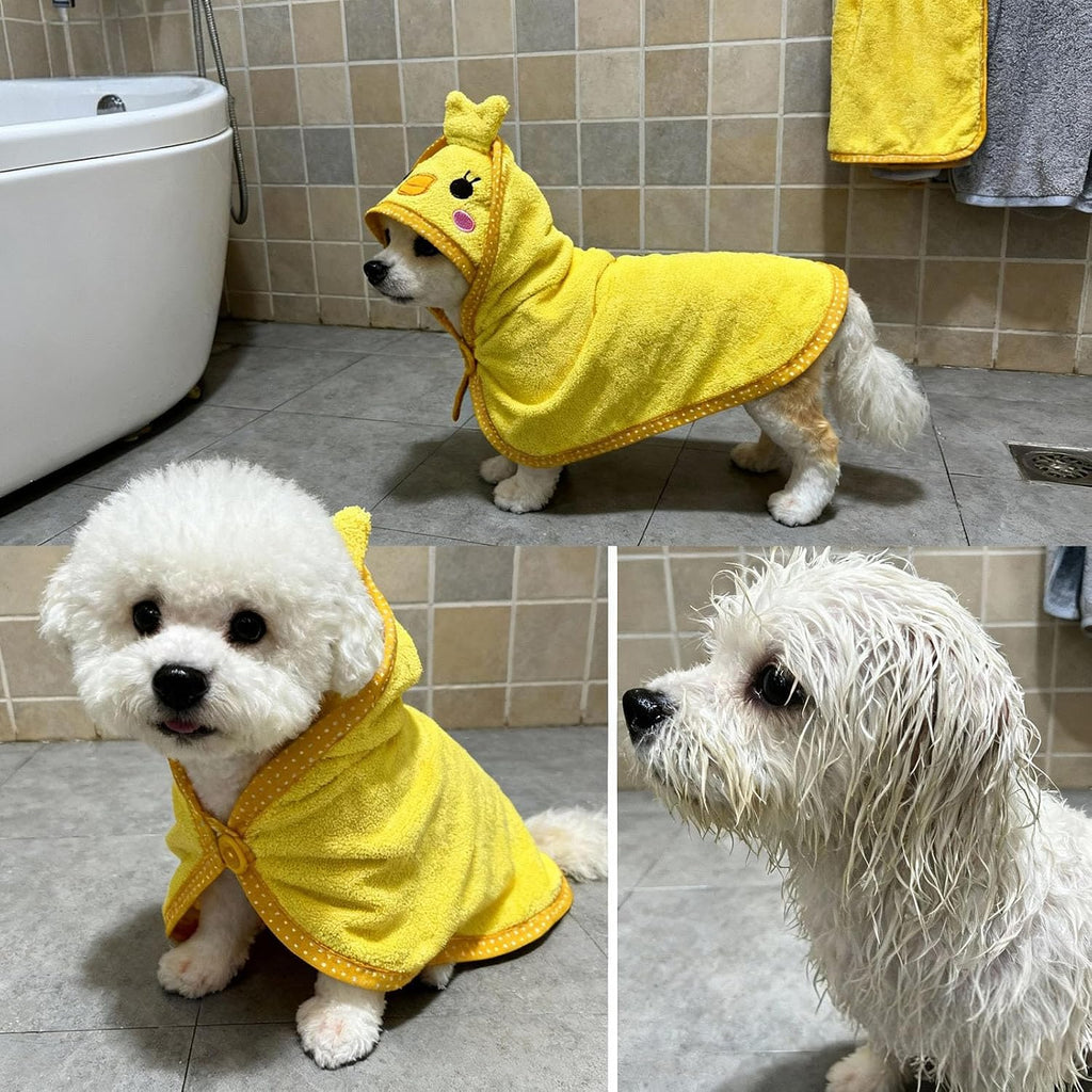 Dog Hooded Bathrobe Towel Fast Drying Absorbent Bath Warm Blanket