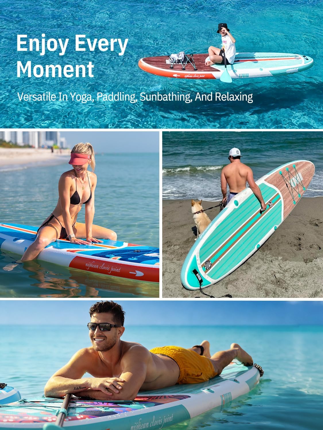 Niphean Inflatable Stand Up Paddle Board with SUP Accessories