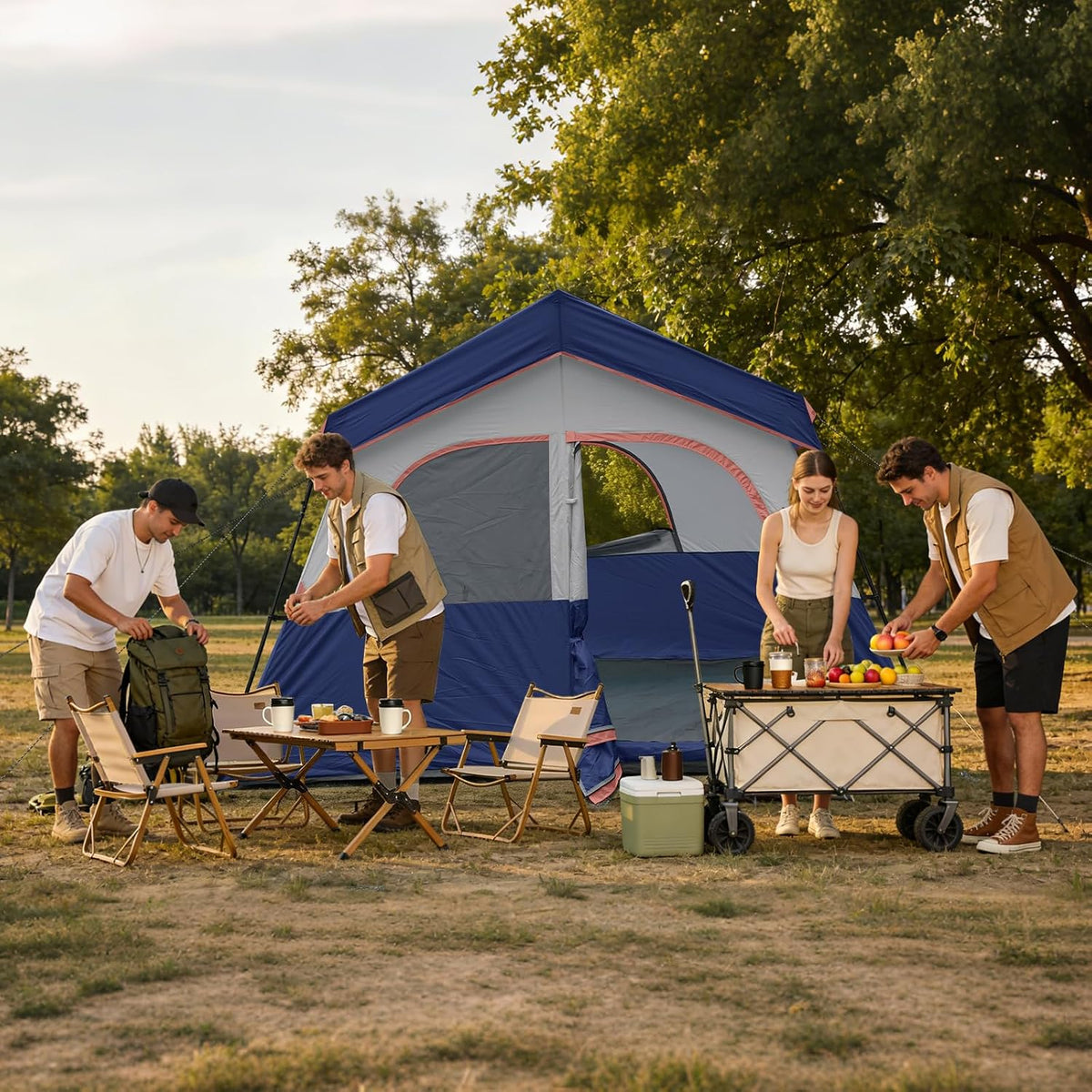 HG 6-8 Person Camping Tent Waterproof Family Cabin Tent for Camping
