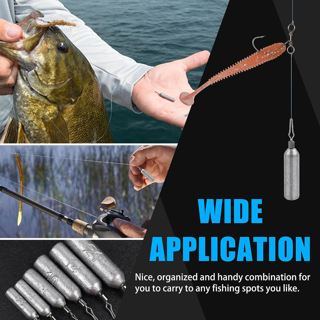 30 Pack Drop Shot Weights Skinny Pencil Sinkers for Bass Fish Drop Shot Rig