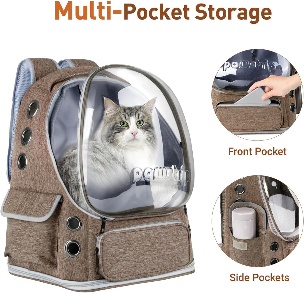 Cat Backpack Carrier Clear Bubble Window for Cats & Small Dogs up to 15 lb