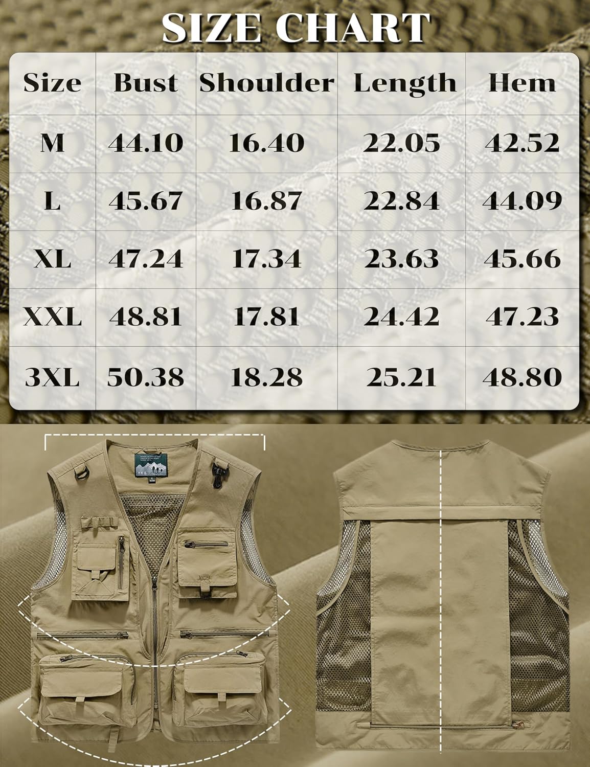 Men's Lightweight Mesh Fishing Vest Utility Outdoor Multi-Pocket Hunting Cargo Vest