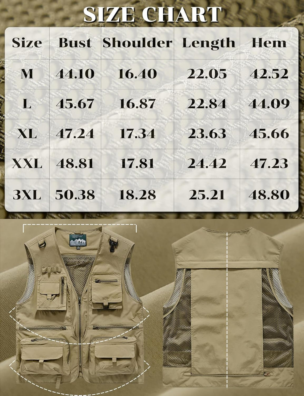 Men's Lightweight Mesh Fishing Vest Utility Outdoor Multi-Pocket Hunting Cargo Vest