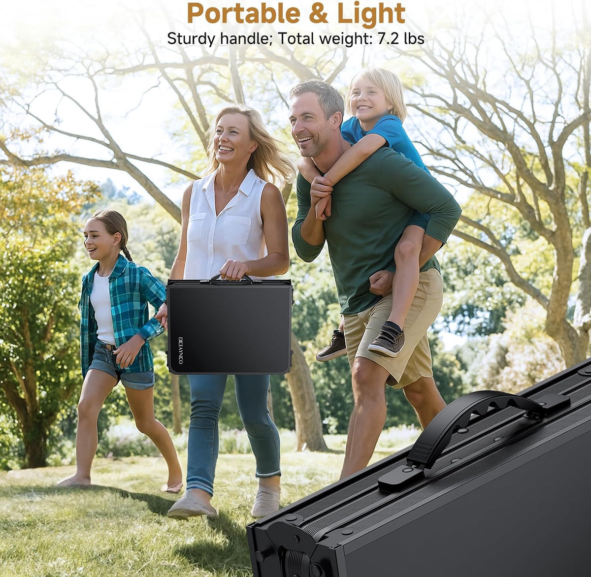 Folding Camping Table, 34.2"x15.7" 3 Adjustable Height Max 27.5"