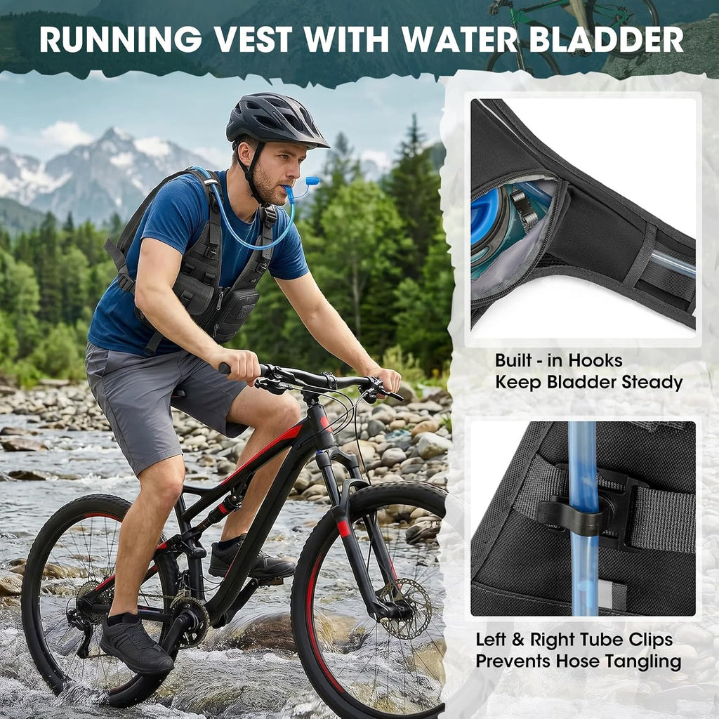 RAINSMORE Water Backpack Hydration Vest with 2L Water Bladder for Running