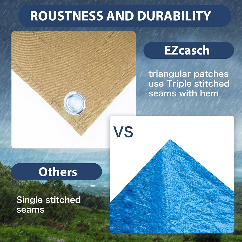 16’x20’ Canvas Tarps Heavy Duty Waterproof Tarpaulins with Aluminum Grommets,UV Resistant, 22Mil Multipurpose Drop Cloth, 14oz Cover Sheet for Outdoor and Indoor Use with Ropes Yellow