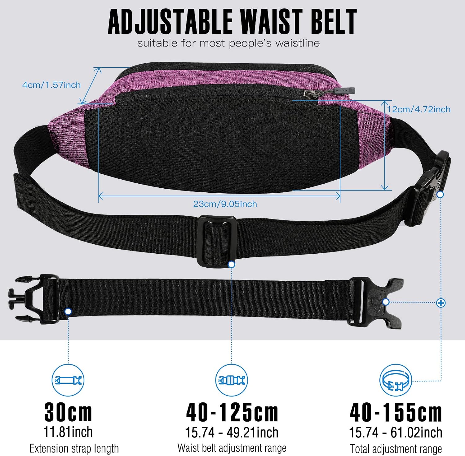 WATERFLY Small Fanny Pack Crossbody Lightweight Waist Bag for Woman Man
