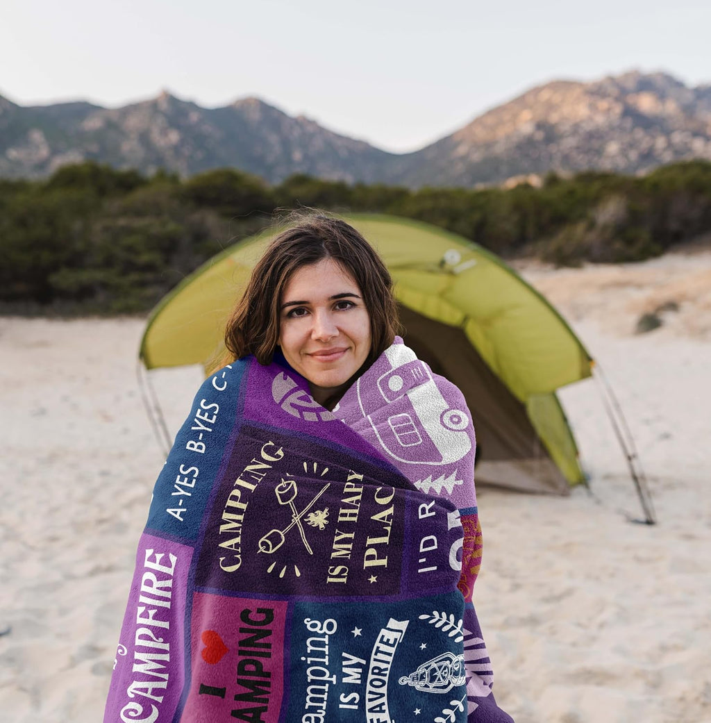 Camping Blanket, Camping Gifts Essentials Throw 60x50in