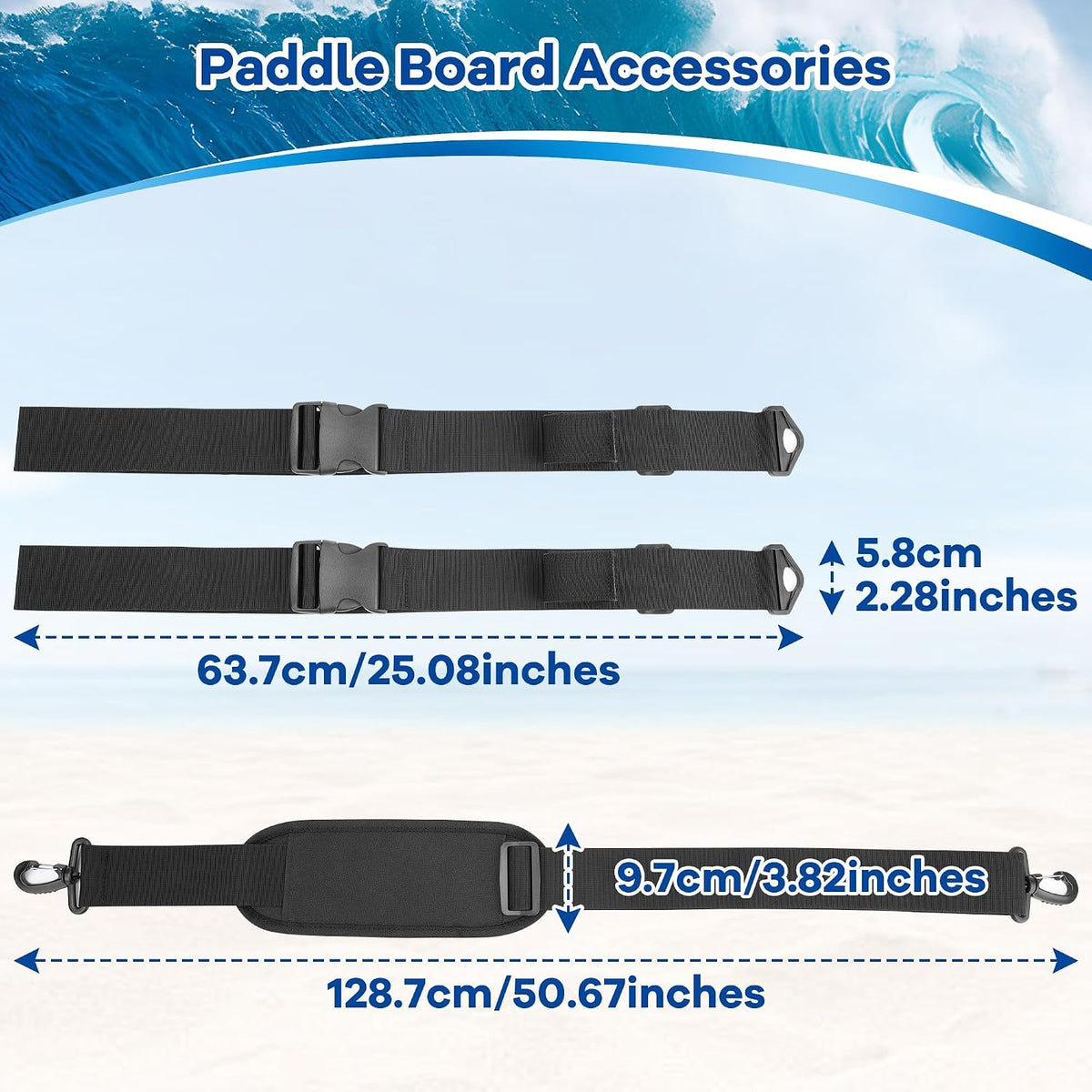 Kayak Shoulder Strap, Surfboard Paddle Board Accessories, Hands-Free SUP Carrying Strap for Boards