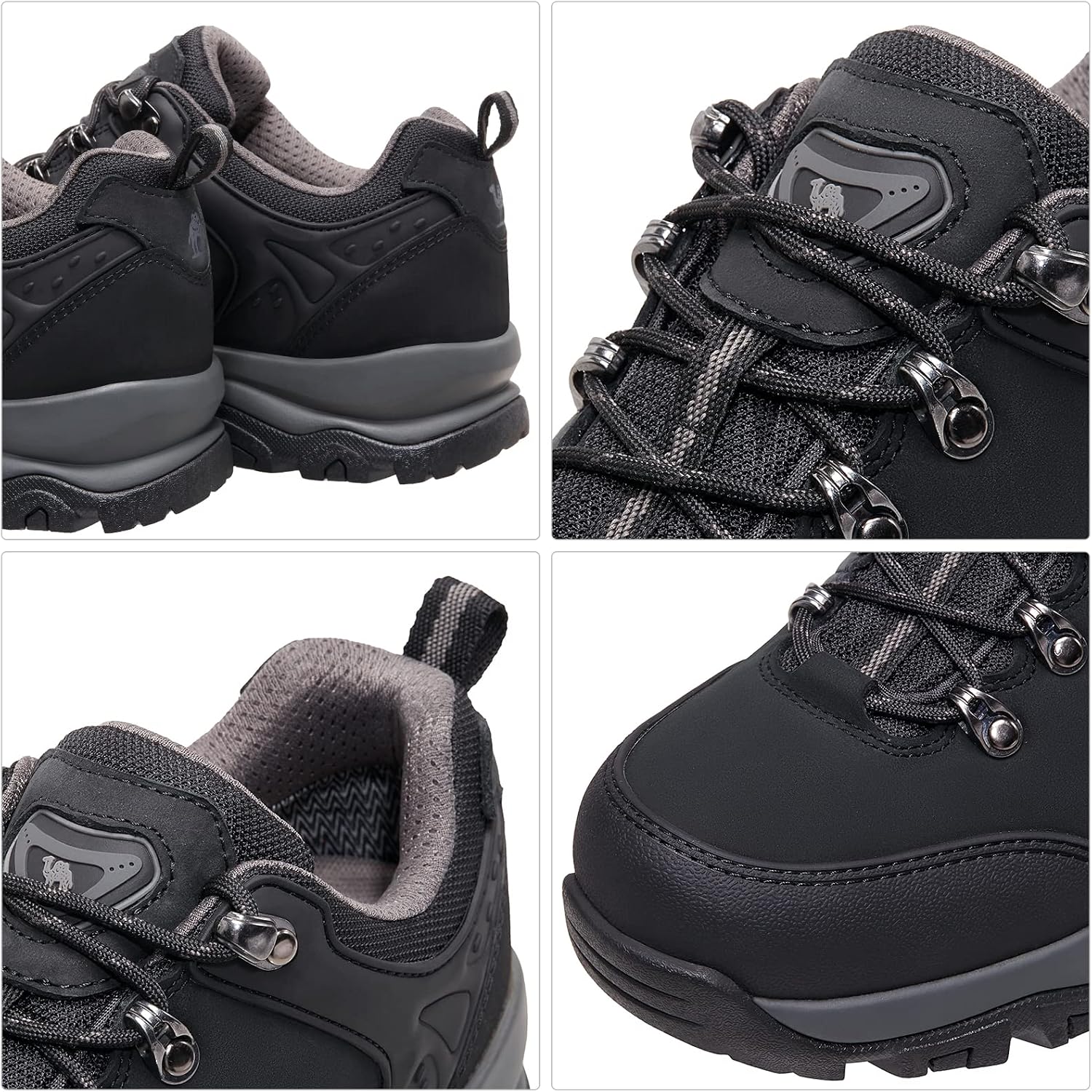 CAMEL CROWN Hiking Shoes Men Trekking Shoe Low Top Outdoor Walking Waterproof Leather Trail Sneakers