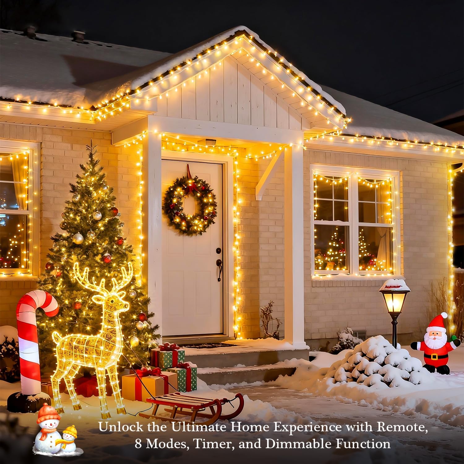 JMEXSUSS 400 LED Christmas Lights Outdoor, Classroom Lights Plug in