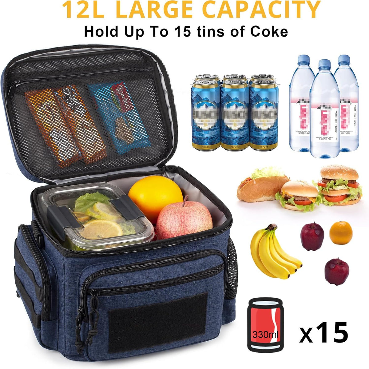 Lunch Box for Men, 12L Leakproof Tactical Lunch Bag Large Cooler for work
