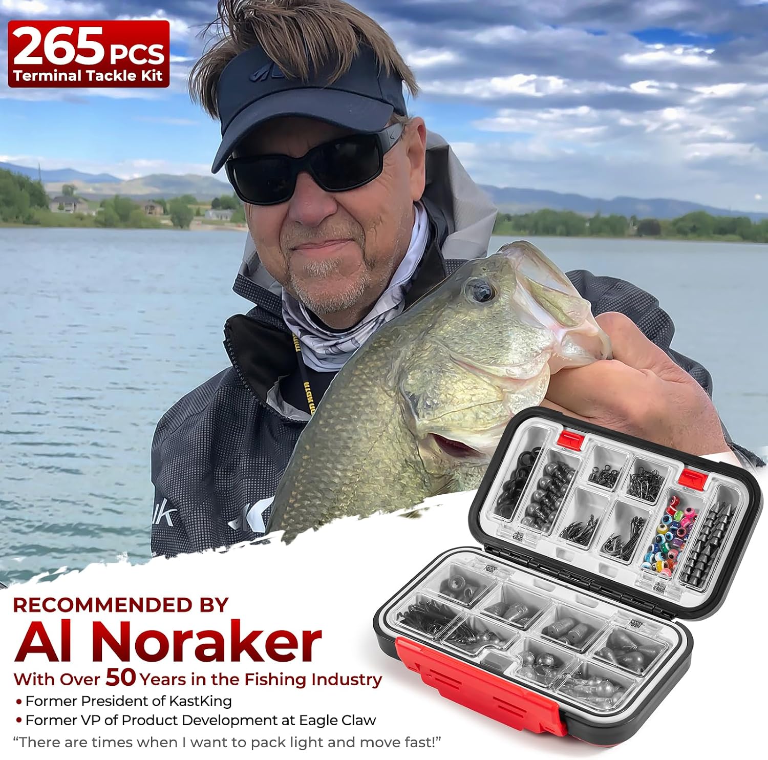 MadBite by KastKing Compact Fishing Tackle Kit for Bass Trout Panfish