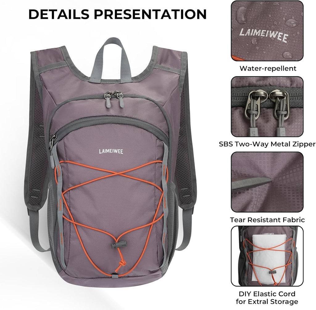 Small Hiking Backpack 13L Lightweight Foldable Travel Daypack for Men Women