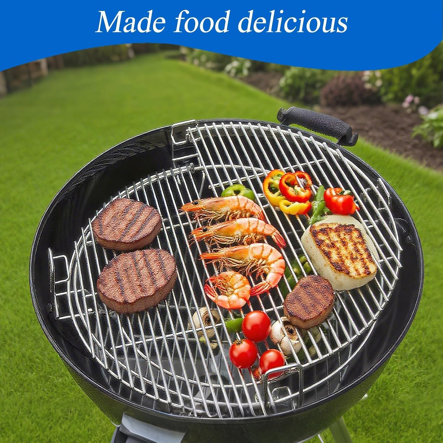 S24 (1-Pack) Cooking Grate System Grilling Accessory for Weber 22" Kettle Grill and Other Similar Size Kettle Grills
