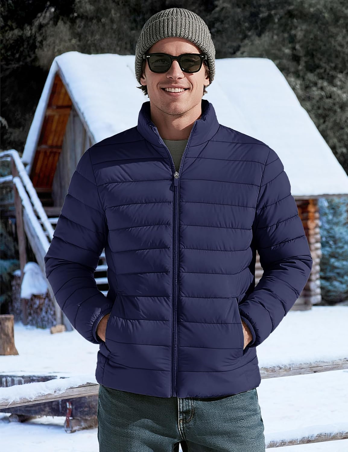 TACVASEN Men's Lightweight Puffer Jacket Quilted Insulated Winter Coat