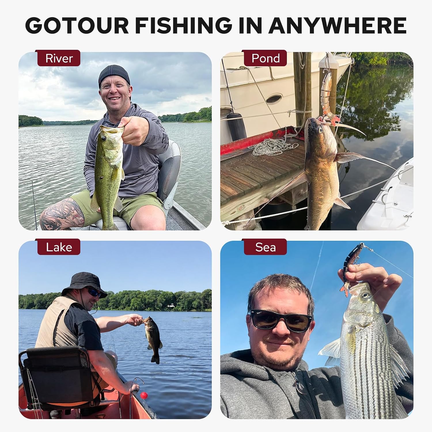 GOTOUR Jointed Swimbaits, Easy Catch Fishing Lures for Bass Trout Crappie